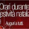 CHIUSURA FESTIVITA’ NATALIZIE